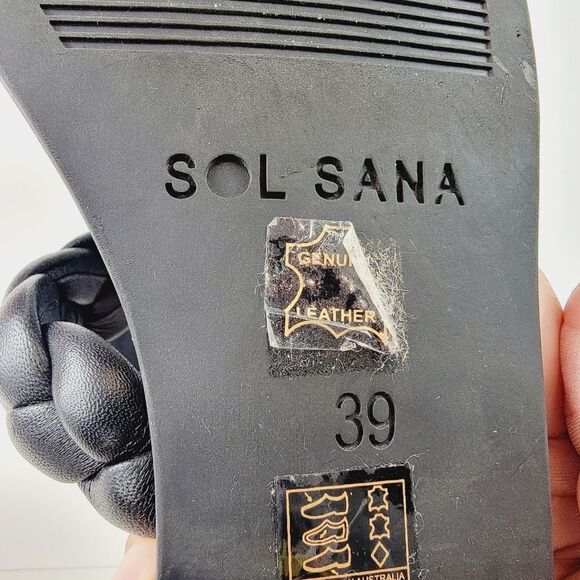 Sol Sana Vera Braided Leather Double Strap Sandal Slide EU Size 39 US Size 8 BN2 - Picture 6 of 8
